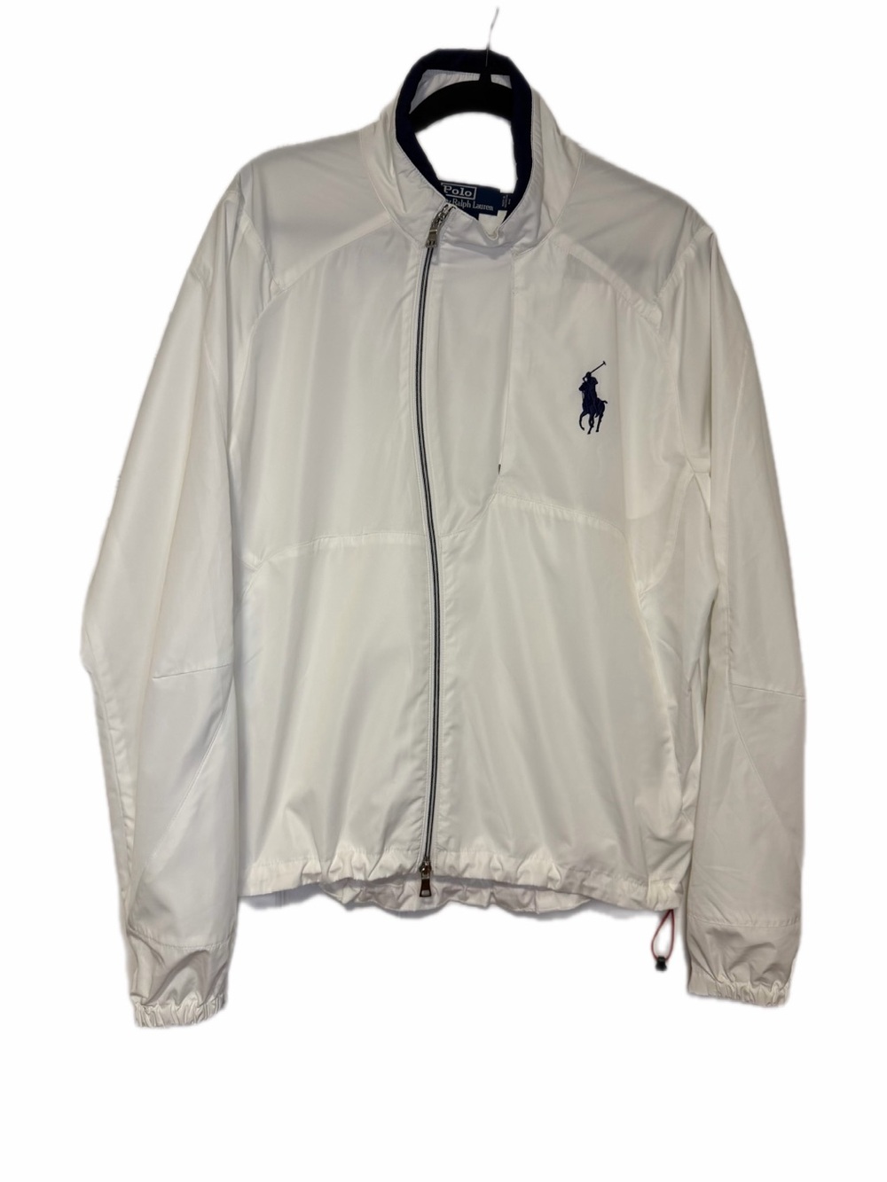 Vintage Polo Ralph Lauren White Windbreaker Jacket Y2K 90s Full Zip Large
